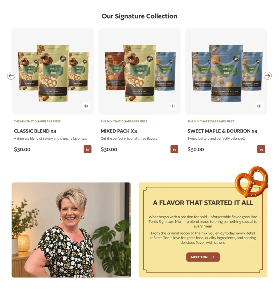 Toni's website image